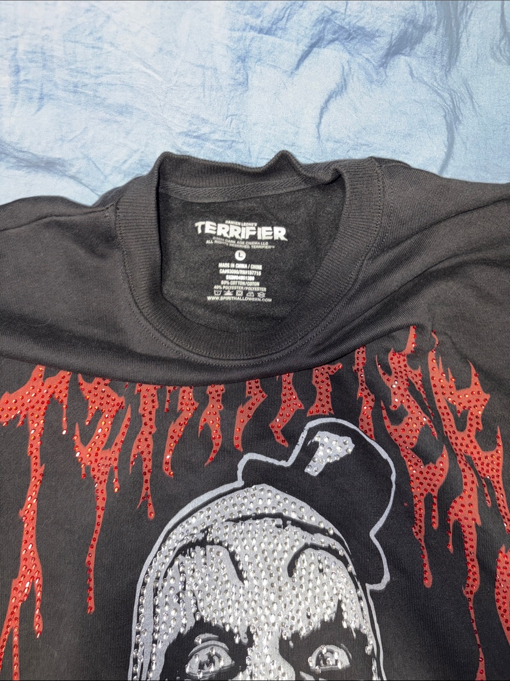 Black Terrifier Rhinestone Crewneck Sweatshirt - unisex - Picture 3 of 3